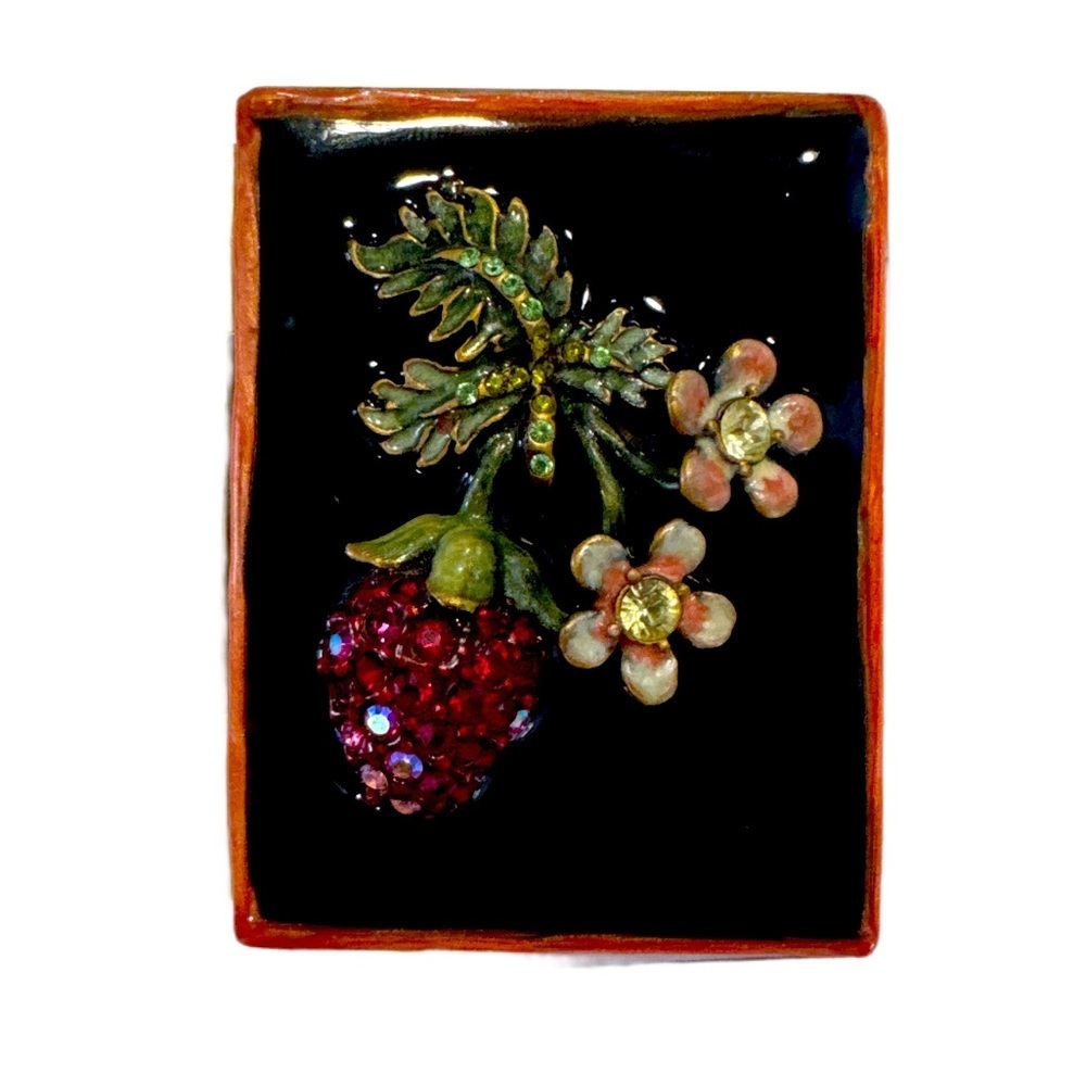 Jay Strongwater Mini Brass Enamel Foldable 2 Photo frame with Swarovski Jewels
